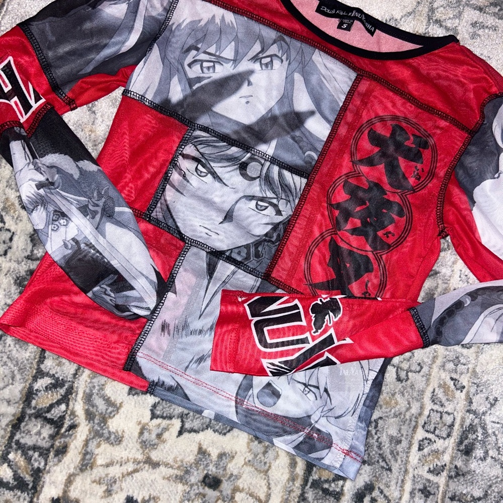 Anime Graphic top dollskill x inuyasha mesh top